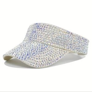 Visor, Vibrant Bling Rhinestone Summer Visor Hat, NEW